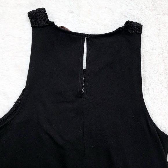 Loft Crochet Top Linen Blend Shift Dress - Picture 4 of 7